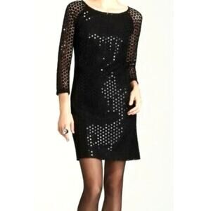 NWOT Designer Lily Pulitzer Black Sequin Aaliyah Dress Size 4
